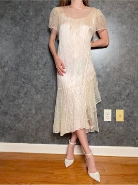 Vintage 1990s JCPenney Lace Slip Dress — Size L